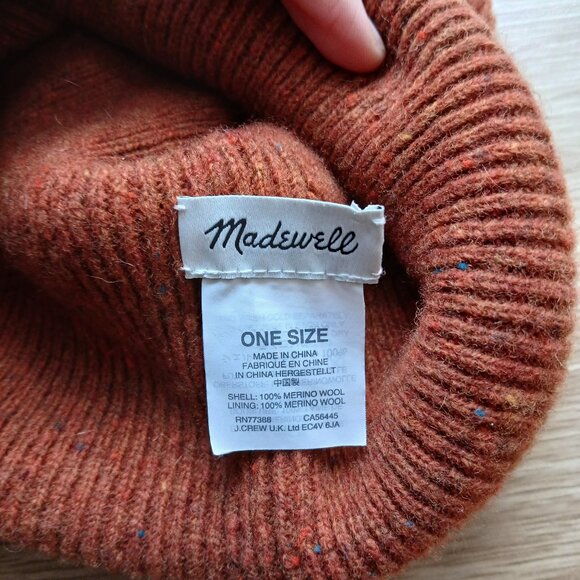Madewell Merino Wool Chunky Cuffed Beanie Faded Rust - Picture 4 of 4